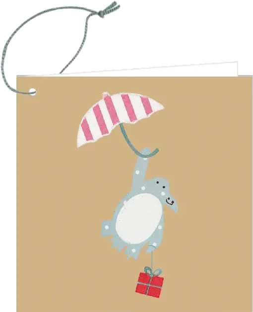  Floating Penguin Gift Tag Png