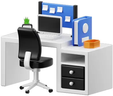  Computer Table Icon Download In Flat Style Office Equipment Png Table And Chair Icon