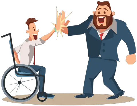  Best Premium Happy Disabled Man Giving High Five Coworker Give High Five Png High Five Icon Png