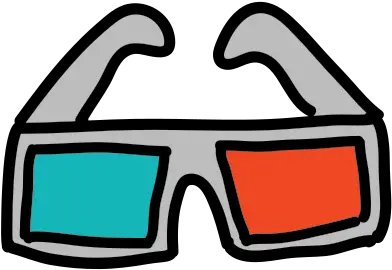  3d Glasses Icon In Doodle Style Png Movie