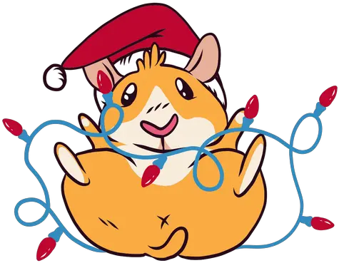  Christmas Lights Guinea Pig Cartoon Guinea Pig Christmas Vector Png Christmas Lights Transparent Background