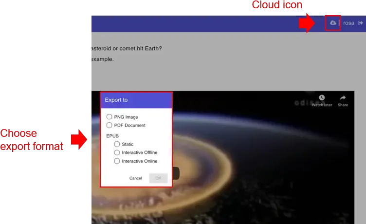  New Features In Graasp Ils Page View Ebook Export And Many Language Png Asteroid Icon