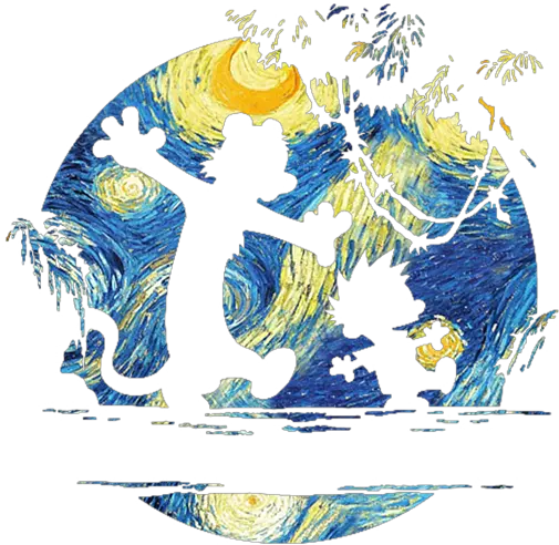  Calvin And Hobbes Starry Night Yoga Mat Art Png Starry Night Icon