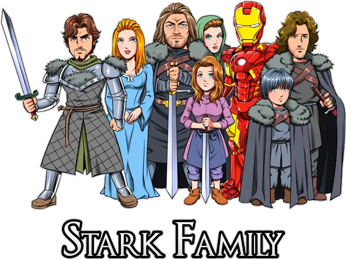  Eddard Catelyn Robb Sansa Arya Tony Stark With Family Png Robb Stark Icon