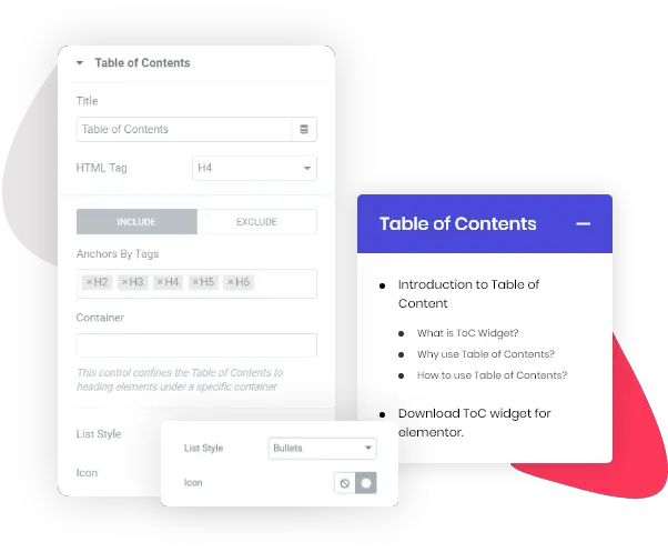  Table Of Content Widget For Elementor Elementor Toc Widget Vertical Png Word Wrap Icon
