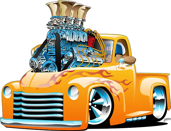  American Classic Hot Rod Pickup Truck Cartoon Fleece Blanket Hot Rod Cartoon Png Hot Rod Icon