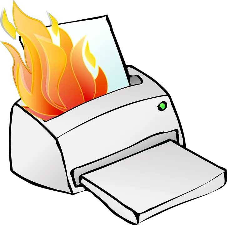  Printer Fire Flames Printer Clip Art Png Burning Paper Png