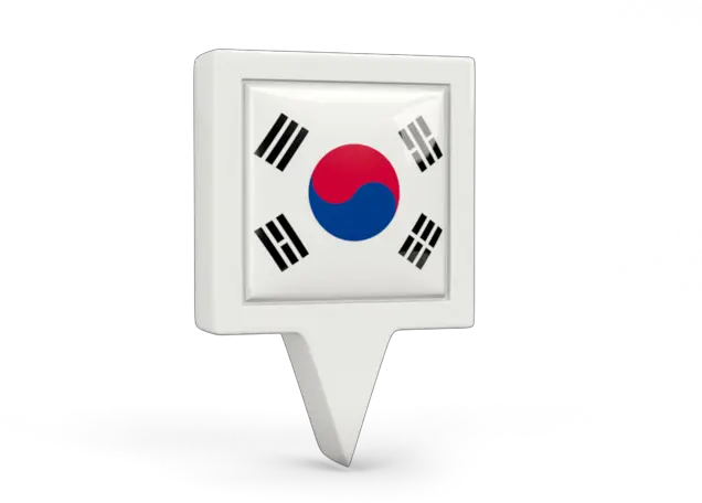  Square Pin Icon Illustration Of Flag South Korea Language Png Korean Flag Icon Png