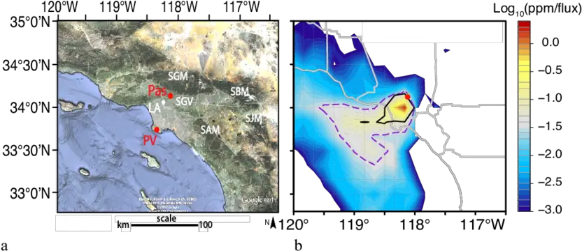  A Google Earth Map Showing The Location Of Pasadena Pas Santa Barbara Png Earth Map Png