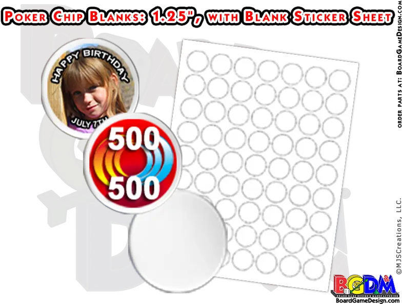  Blank Poker Chips 125 Diameter With Labels 1 Dot Png Poker Chip Png