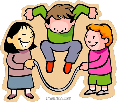  Little Boy With Girls Skipping Rope Royalty Free Vector Clip Words That End With Ump Png Jump Rope Png