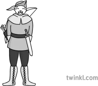  Robin Hood Blanco Y Negro Illustration Twinkl Fictional Character Png Robin Hood Icon