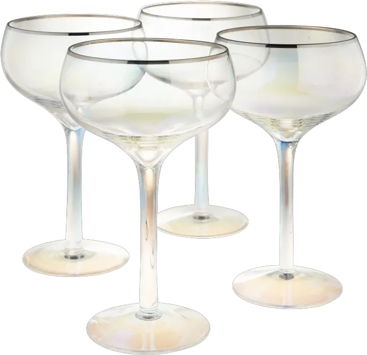  Set Of 4 Aragon Iridescent Champagne Glasses By Shiraleah Champagne Glass Png Champagne Emoji Png