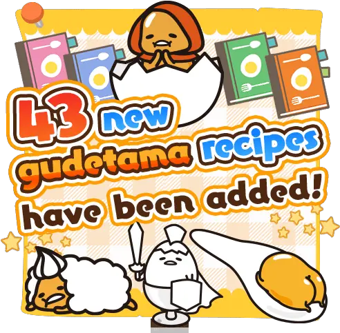  Qoo News Cyberstepu0027s Gudetama Tap Adds 43 New Recipes Clip Art Png Gudetama Png