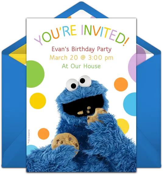  Free Cookie Monster Online Invitation Punchbowlcom Cookie Monster Furchester Hotel Png Cookie Monster Png