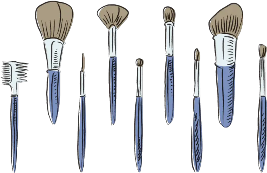  Blue Brush Draw Drawing Brown Brushes Makeup Makeup Drawing Brushes For Makeup Png Makeup Brush Png