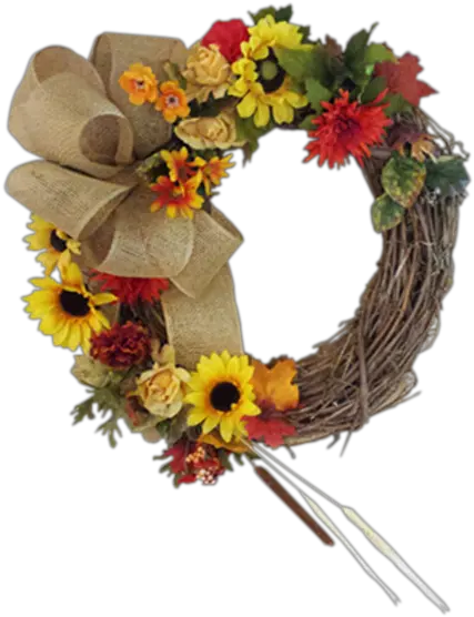  Fall Door Wreath Bouquet Png Fall Flowers Png