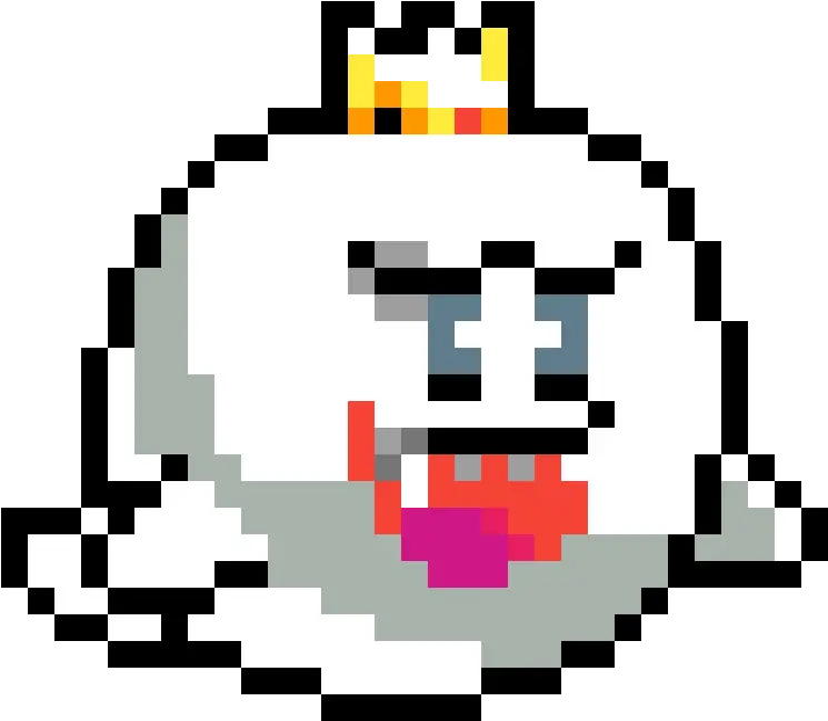  King Boo 8 Bit Transparent Png Image Boo Mario Pixel Art King Boo Png