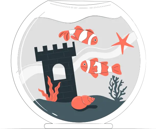  Fish Bowl Customizable Cartoon Illustrations Bro Style Illustration Png Fish Bowl Icon