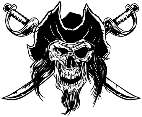  Drawn Pirate Skull Vector Calavera Pirata Png Pirate Skull Png