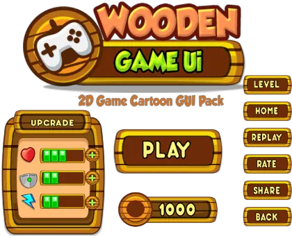  Royalty Free Gui Wooden Game Ui Png Wood Icon Set