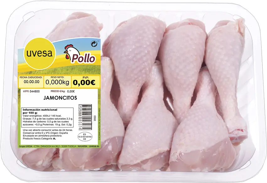  Chicken Drumsticks In Atm Tray Uvesa Muslos De Pollo Mercadona Png Chicken Leg Png