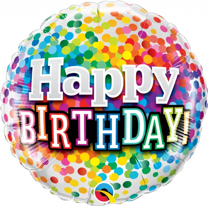  Happy Birthday Confetti Round Microfoil Balloon Rainbow Happy Birthday Png Birthday Confetti Png