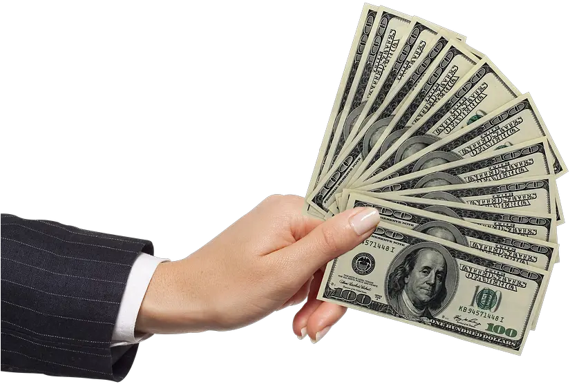  Hand Money Bills 100 Dollar Bill Png Hand With Money Png