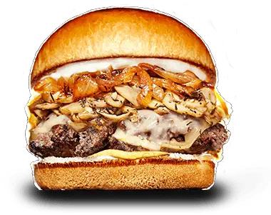  Bulldog Burger Mushroom Swiss Burger Png Burger Bun Png