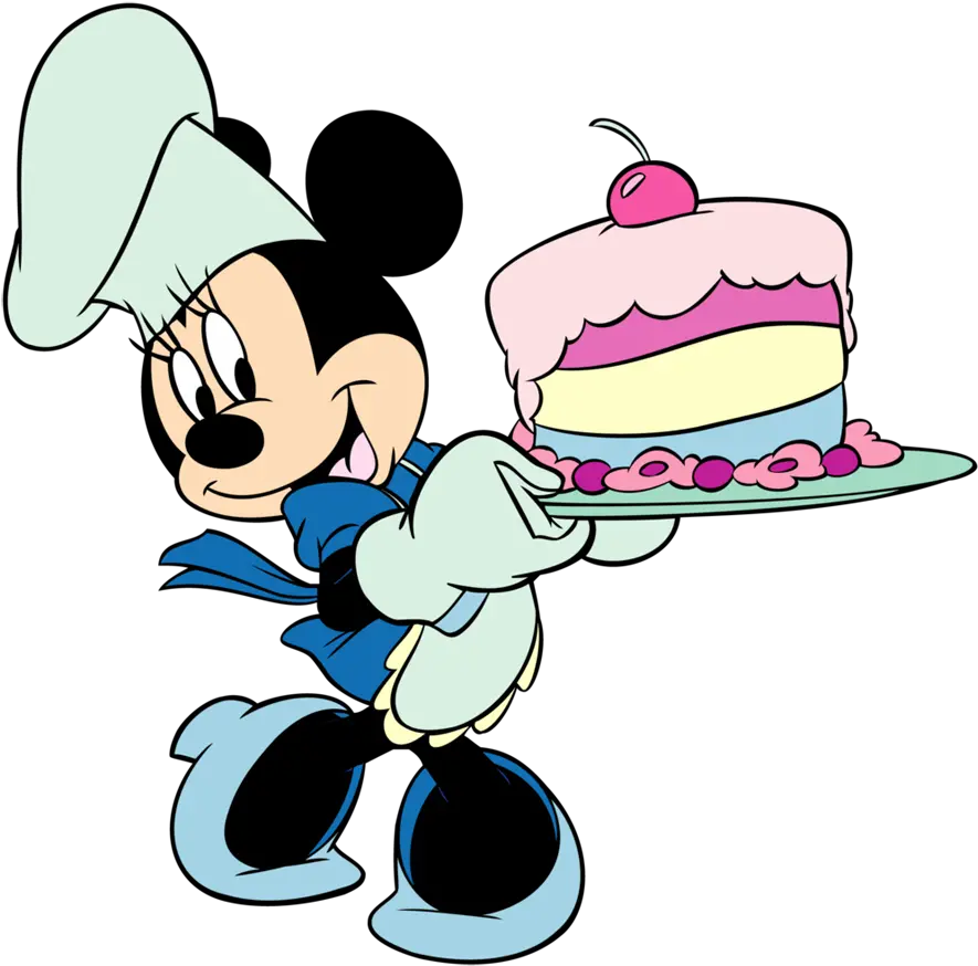  Mickey Clipart Birthday Minnie Mouse With Birthday Cake Png Mickey Mouse Birthday Png