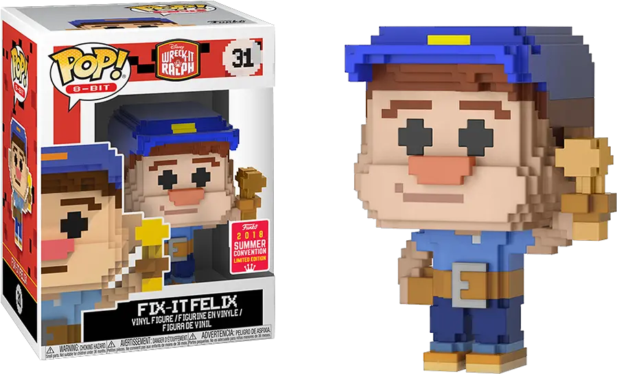  Wreck Itralph U2013 Fix It Felix 8bit Pop Vinyl Figure 2018 Summer Convention Exclusive Jaymu0027s Place Wreck It Ralph Funko Pop 8 Bit Png Wreck It Ralph Transparent