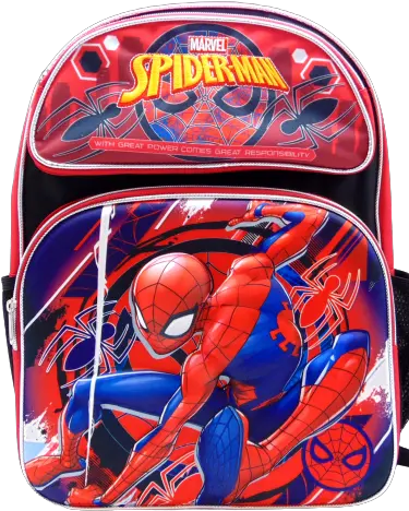  Spider Man Full Size 16 Inch Deluxe Backpack Png Spider Man The Icon Book