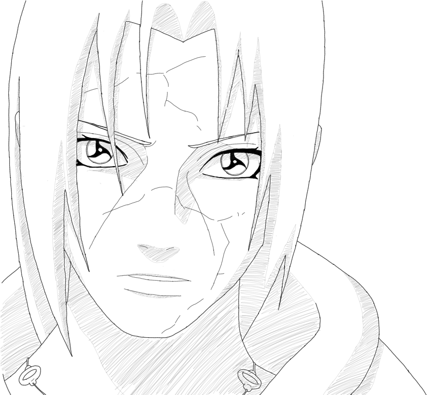  Itachi Sketch Gambar Itachi Keren Hitam Putih Png Itachi Png