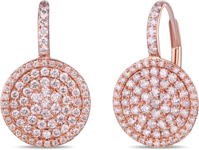  14k Rose Gold Diamond Earrings Rose Gold Earrings Png Diamond Earring Png