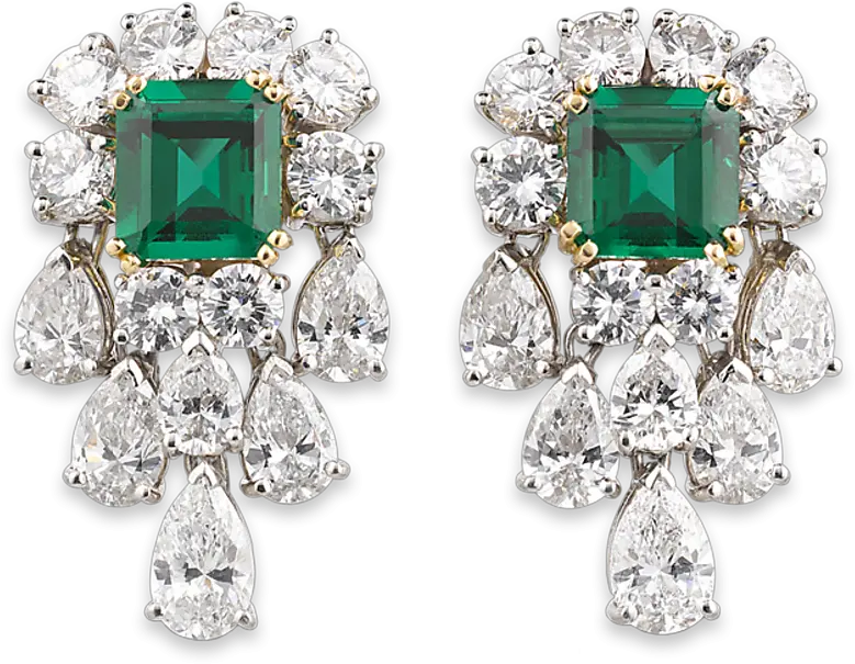  Unenhanced Emerald And Diamond Earrings Long Diamond Earrings Png Diamond Earring Png