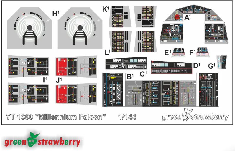  Green Strawberry Millennium Falcon Millennium Falcon Millennium Falcon Cockpit Decals Png Millennium Falcon Png