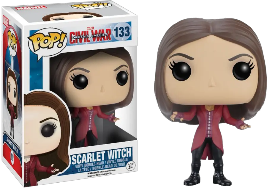  Funko Pop Marvel Captain America Civil War 133 Scarlet Witch Vinylfast Post Scarlet Witch Civil War Pop Png Scarlet Witch Png