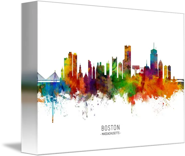  Boston Massachusetts Skyline By Michael Tompsett Boston Skyline Art Png Boston Skyline Silhouette Png