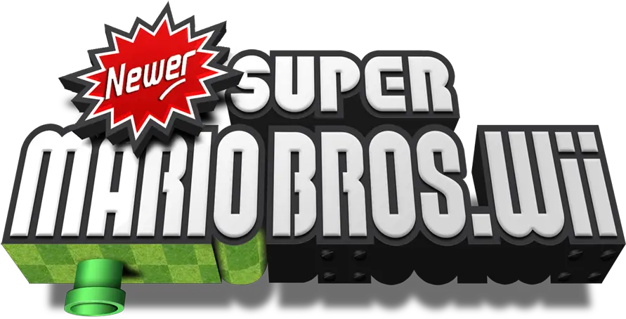  Newer Smbwii Geekcom New Super Mario Bros Wii Png Super Mario Brothers Logo