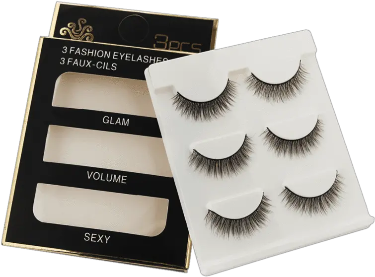  Download Professional 3pcs Handmade Extension Curling Fake Eyelash Extensions Png Eyelashes Transparent Background