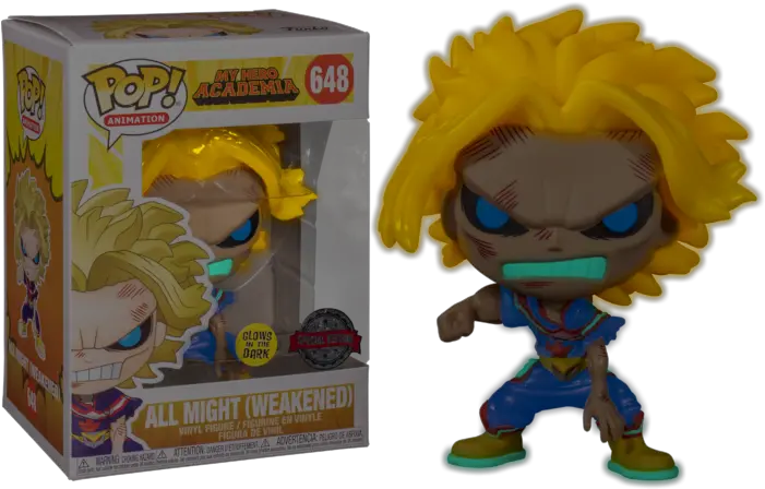  Funko U2013 Tagged My Hero Academiau2013 Big Apple Collectibles Weakened All Might Glow In The Dark Pop Png City Of Heroes Titan Icon