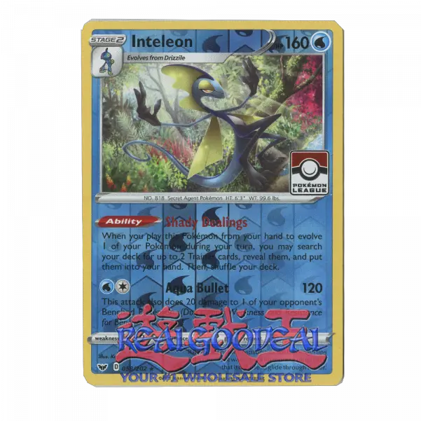  Inteleon 058202 Reverse Holo Pokemon League Inteleon Pokemon Card Png Reverse Card Png