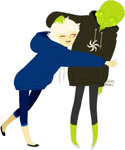  Mspa Booru Aspect Hoodie Calliope Hug Loki Roxy Lalonde Cartoon Png Loki Transparent