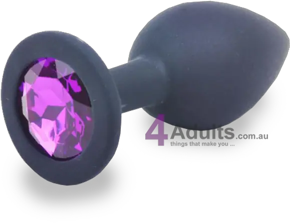  Black Silicone Anal Plug W Purple Diamond By Daytona Buy Body Jewelry Png Purple Diamond Png