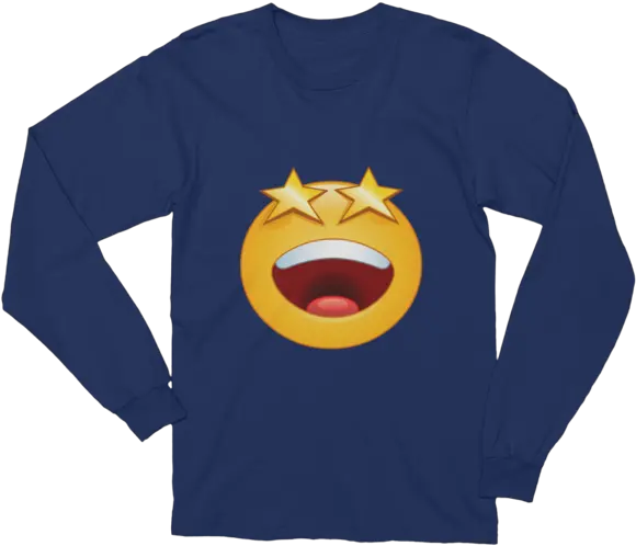  Unisex Stars Eyes Emoji Long Sleeve T Shirt Png Eyes Emoji Transparent