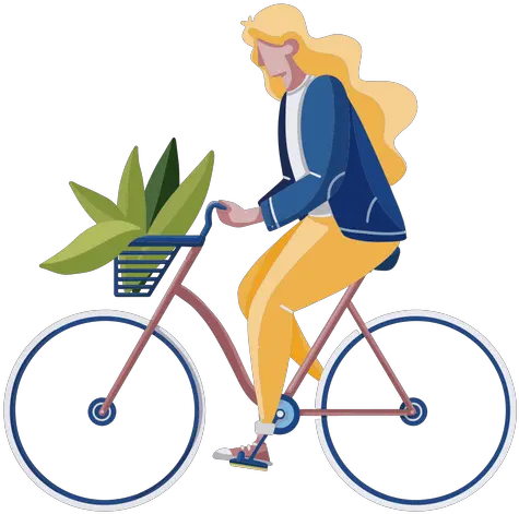  Woman Riding A Bike Flat Design Transparent Png U0026 Svg Bike Flat Design Bike Rider Png