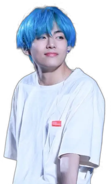  Freetoedit Good Morning Lovers Hello Taehyung Bts Taehyung Blue Hair Png Kim Taehyung Png