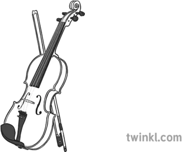  Violin Black And White 1 Illustration Twinkl Vertical Png Violin Png