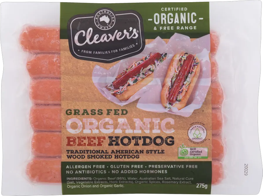  Organic Beef Hot Dog Paleo Friendly Cleaveru0027s Organic Cleavers Hot Dogs Png Hotdog Transparent