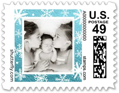  Download Snowflake Border Personalized Postage Stamps Postage Stamp Png Snowflake Border Png